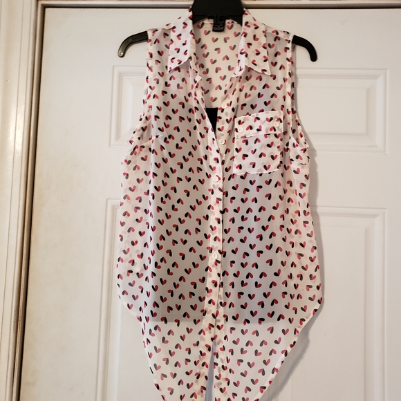 Timing brand sleeveless sheer button down blouse - Picture 4 of 8